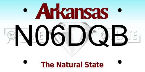 N06DQB Arkansas License Plate