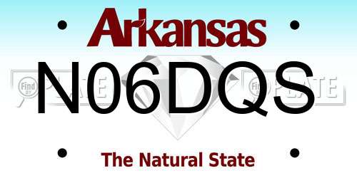 N06DQS Arkansas License Plate