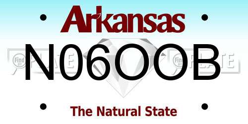 N06OOB Arkansas License Plate