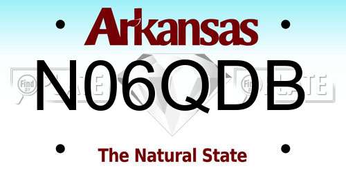 N06QDB Arkansas License Plate
