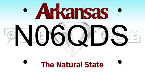 N06QDS Arkansas License Plate