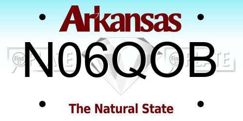 N06QOB Arkansas License Plate