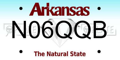 N06QQB Arkansas License Plate
