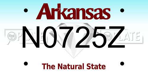 N0725Z Arkansas License Plate