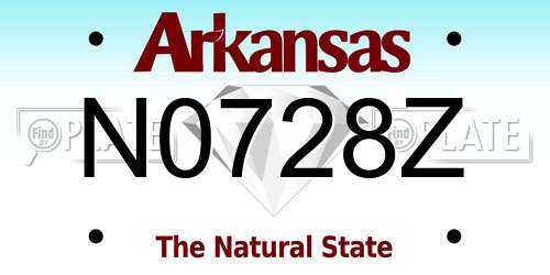 N0728Z Arkansas License Plate