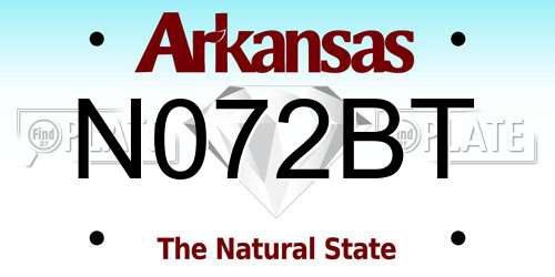 N072BT Arkansas License Plate