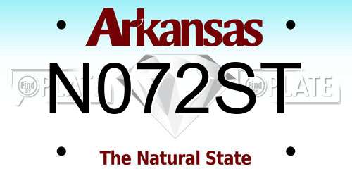N072ST Arkansas License Plate
