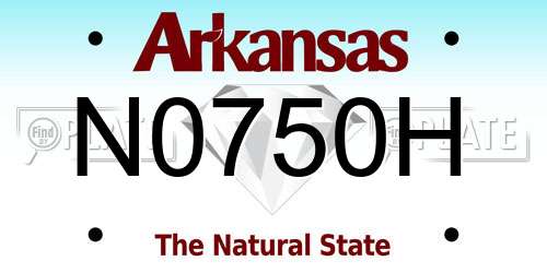 N0750H Arkansas License Plate