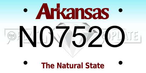 N0752O Arkansas License Plate