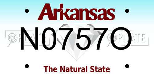 N0757O Arkansas License Plate