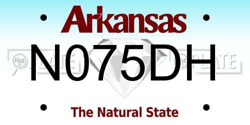 N075DH Arkansas License Plate