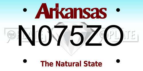 N075ZO Arkansas License Plate
