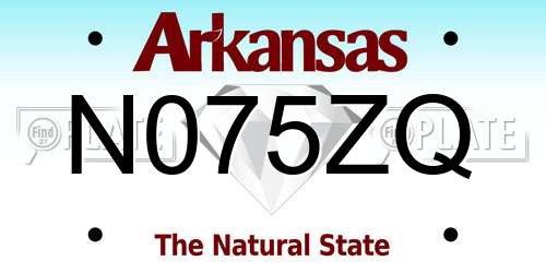 N075ZQ Arkansas License Plate