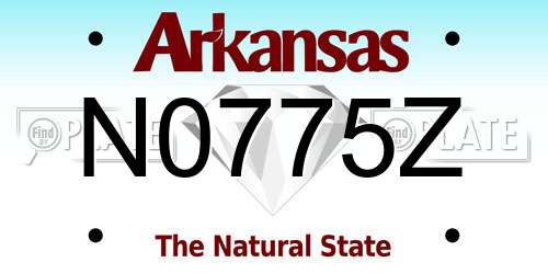 N0775Z Arkansas License Plate