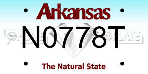 N0778T Arkansas License Plate