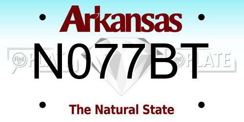 N077BT Arkansas License Plate