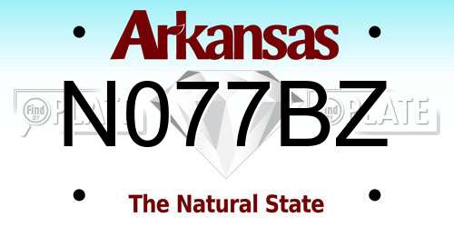 N077BZ Arkansas License Plate