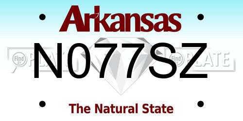 N077SZ Arkansas License Plate