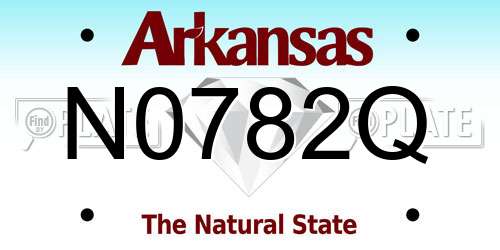 N0782Q Arkansas License Plate