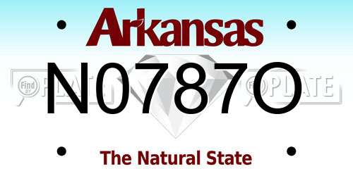 N0787O Arkansas License Plate
