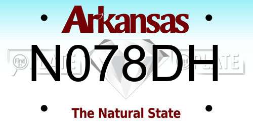 N078DH Arkansas License Plate