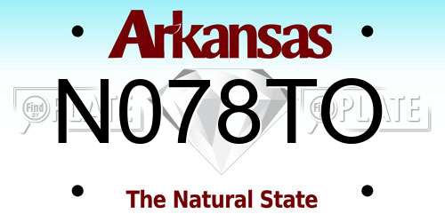 N078TO Arkansas License Plate