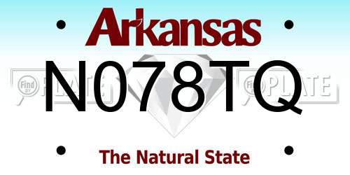 N078TQ Arkansas License Plate