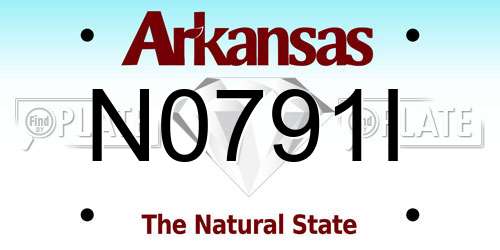 N0791I Arkansas License Plate
