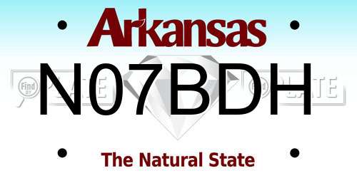 N07BDH Arkansas License Plate