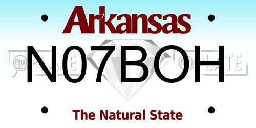 N07BOH Arkansas License Plate