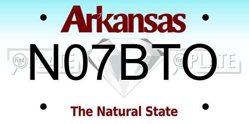 N07BTO Arkansas License Plate