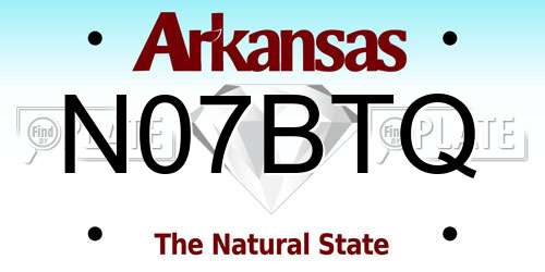 N07BTQ Arkansas License Plate