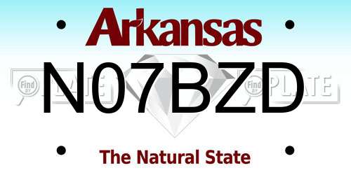 N07BZD Arkansas License Plate
