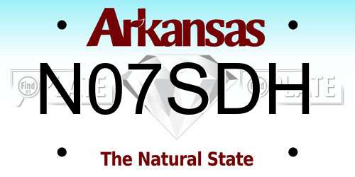 N07SDH Arkansas License Plate