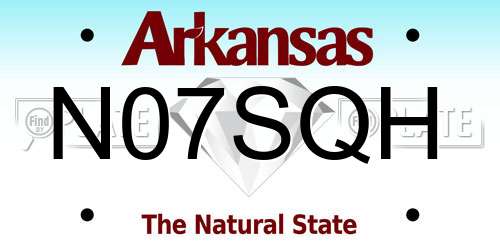 N07SQH Arkansas License Plate