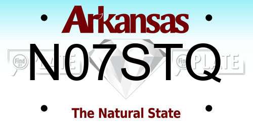 N07STQ Arkansas License Plate