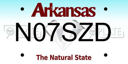 N07SZD Arkansas License Plate