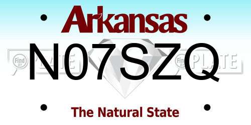 N07SZQ Arkansas License Plate