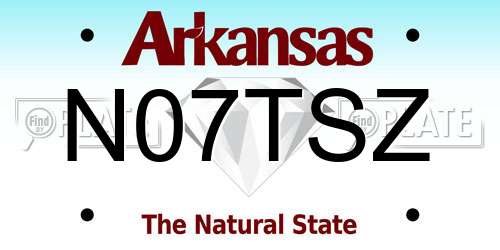 N07TSZ Arkansas License Plate