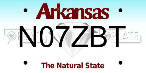 N07ZBT Arkansas License Plate