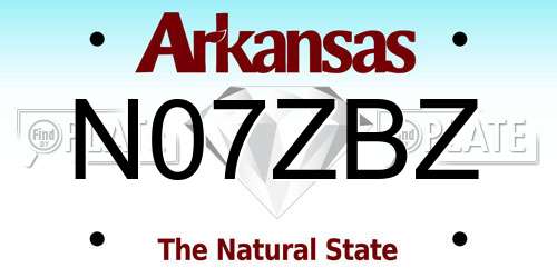N07ZBZ Arkansas License Plate