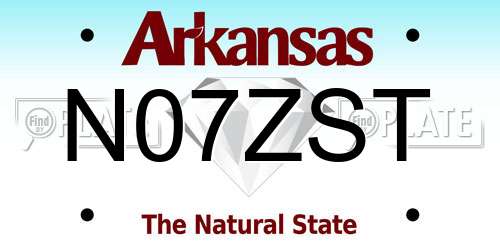 N07ZST Arkansas License Plate