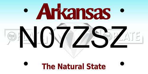 N07ZSZ Arkansas License Plate