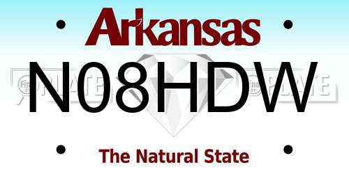 N08HDW Arkansas License Plate