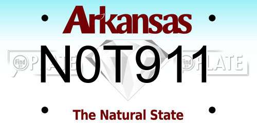 N0T911 Arkansas License Plate
