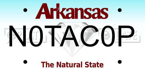 N0TAC0P Arkansas License Plate