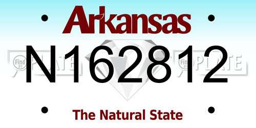 N162812 Arkansas License Plate