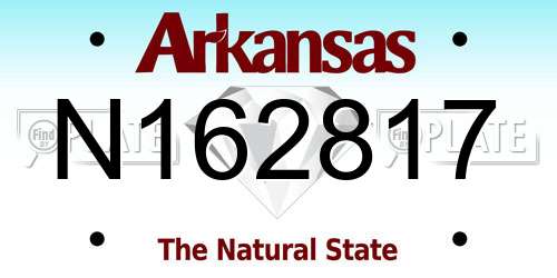 N162817 Arkansas License Plate