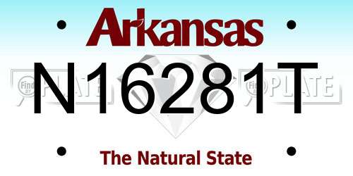 N16281T Arkansas License Plate