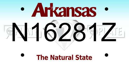 N16281Z Arkansas License Plate